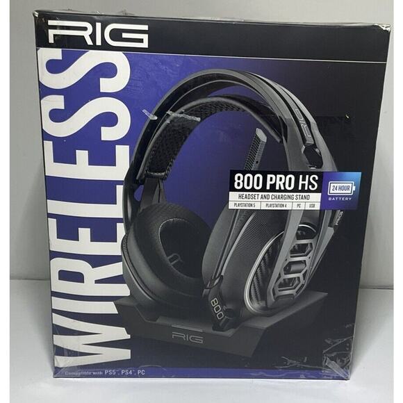 RIG 800 PRO HD Wireless Headset w Base for PC, PS4, PS5 (Black) - Open Box - Picture 1 of 5